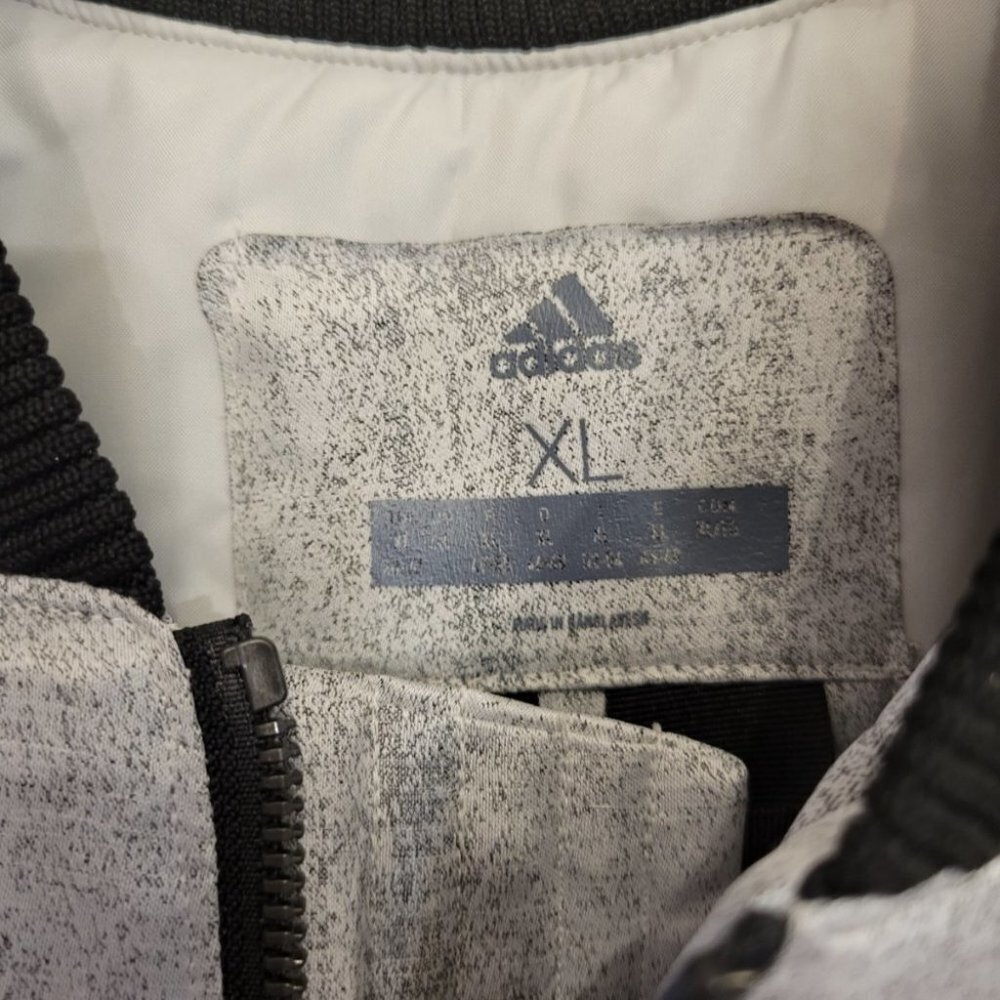 adidas Gray Bomber Jacket with Black Trim - Picture 4 of 6
